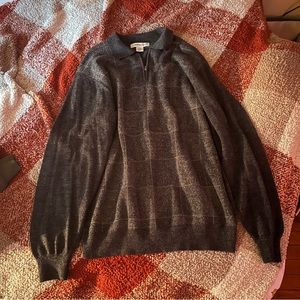 Half Zip Checkered Sweater